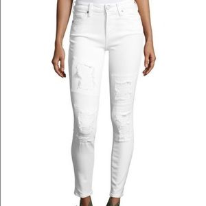True Religion White Distressed Skinny Jeans